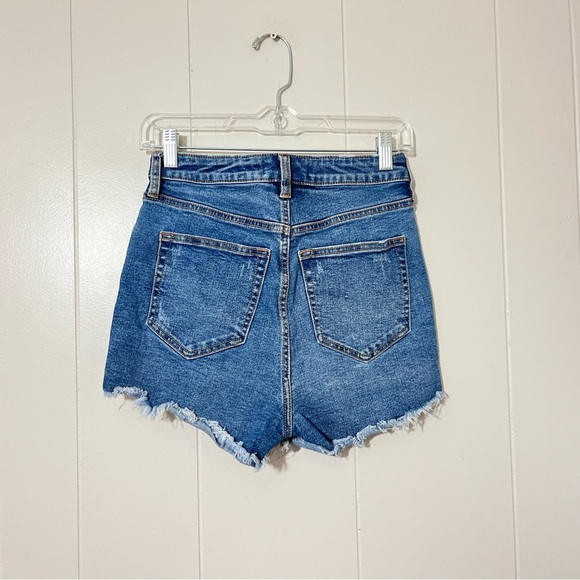 We The Free People Curvy High Rise Short Fray Hem Button Fly Womens Size 26 - Picture 6 of 8